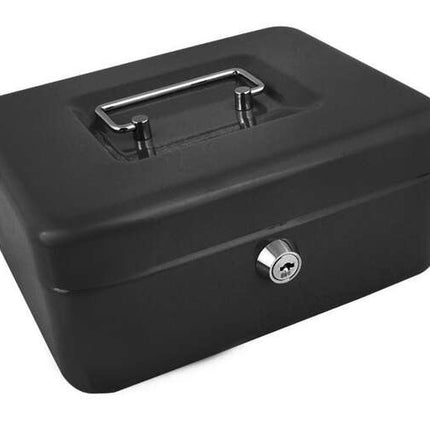 Malatec Geldkist - 20 x 16 x 9 cm - Met Uitneembaar Muntinzet - Zwart