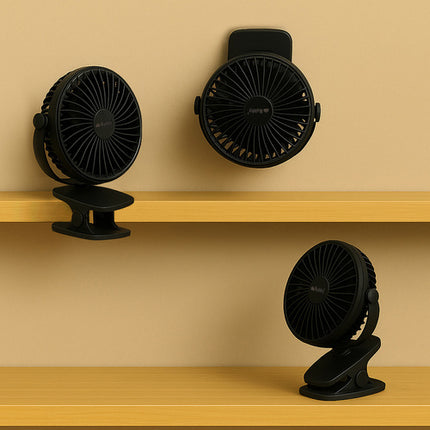 Draadloze Ventilator met Clip - Zwart