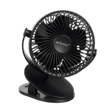 Ruhhy 25567 Draadloze Ventilator met Clip - 1200mAh - Zwart - 3-in-1
