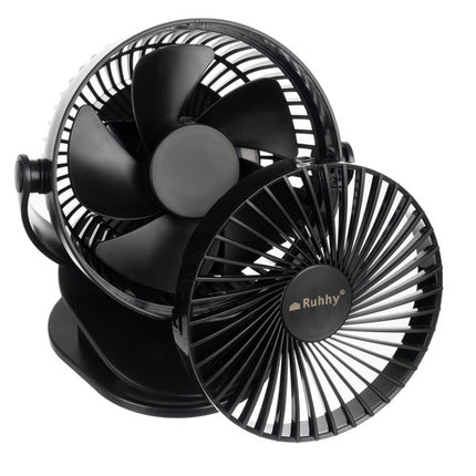Ruhhy 25567 Draadloze Ventilator met Clip - 1200mAh - Zwart - 3-in-1