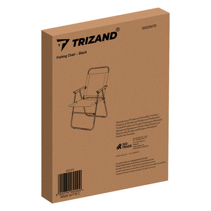 Trizand Opvouwbare Campingstoel - Visstoel - 150 kg - Zwart