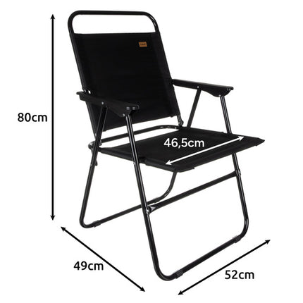 Trizand Opvouwbare Campingstoel - Visstoel - 150 kg - Zwart