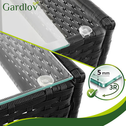 Gardlov Technorattan Tuinset - 4-delig - Zwart