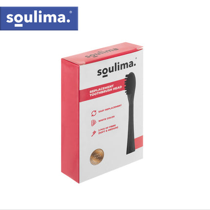Soulima X800 Opzetborstels - 2 Stuks - Zwart - Soft & Medium