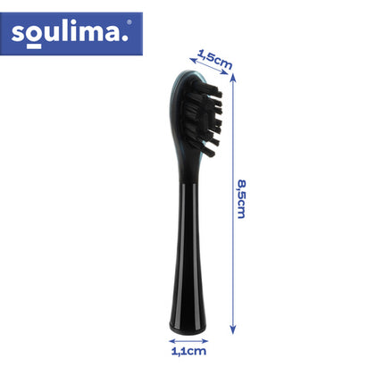 Soulima X800 Opzetborstels - 2 Stuks - Zwart - Soft & Medium