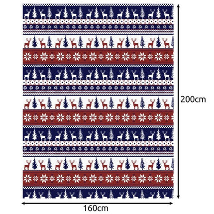 Ruhhy Kerst Plaid - 160 x 200 cm - Inclusief 2 Kussenslopen - Rood/Wit