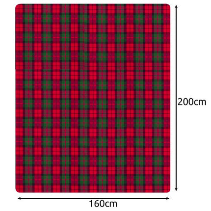 Ruhhy Dubbelzijdige Plaid - 160 x 200 cm - Rood/Groen - 430 g/m2