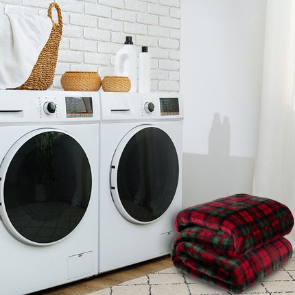 Ruhhy Dubbelzijdige Plaid - 160 x 200 cm - Rood/Groen - 430 g/m2