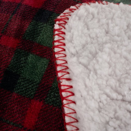 Ruhhy Dubbelzijdige Plaid - 160 x 200 cm - Rood/Groen - 430 g/m2