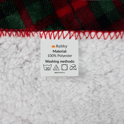 Ruhhy Dubbelzijdige Plaid - 160 x 200 cm - Rood/Groen - 430 g/m2