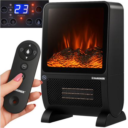 Blazeo Kaminer Elektrische Kachel - 2000W - Met 3D Vlameffect - Zwart