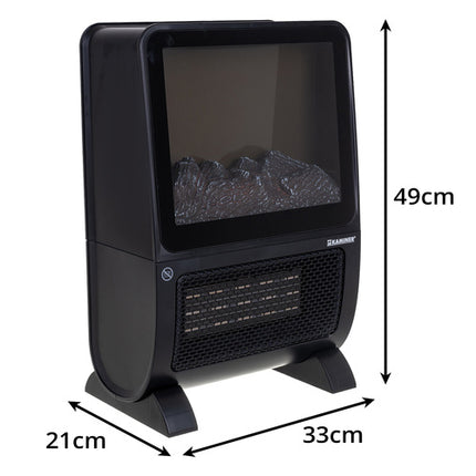 Blazeo Kaminer Elektrische Kachel - 2000W - Met 3D Vlameffect - Zwart