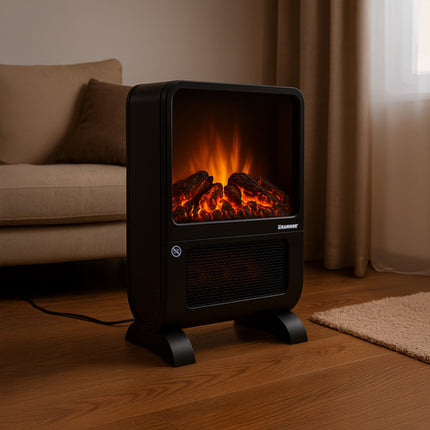 Blazeo Kaminer Elektrische Kachel - 2000W - Met 3D Vlameffect - Zwart
