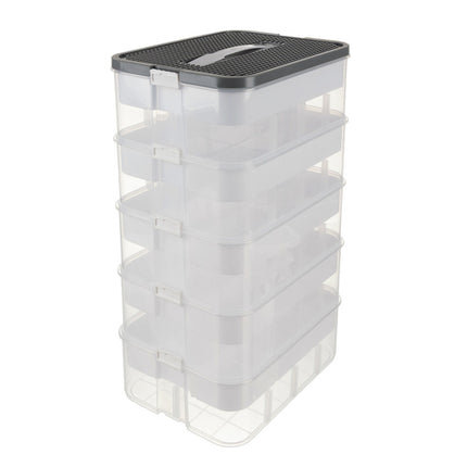 Kruzzel Blokken Organizer - 5-Lagen - 35 Liter - Transparant