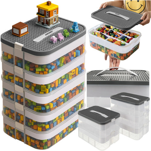 Kruzzel Blokken Organizer - 5-Lagen - 35 Liter - Transparant