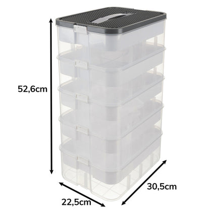Kruzzel Blokken Organizer - 5-Lagen - 35 Liter - Transparant