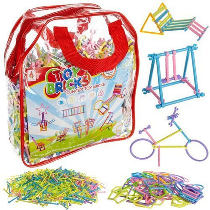 Iso Trade Rietjes Bouwset - 1000-delig - Educatief Constructiespeelgoed