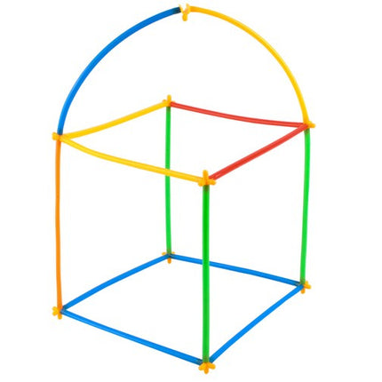 Kruzzel Rietjes Bouwblokken - 408-Delig - Educatieve 3D Constructieset