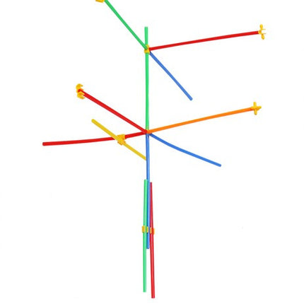 Kruzzel Rietjes Bouwblokken - 408-Delig - Educatieve 3D Constructieset