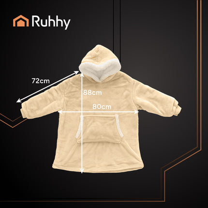 Ruhhy Oversized Blanket Hoodie - XXL - Beige - Warm & Zacht