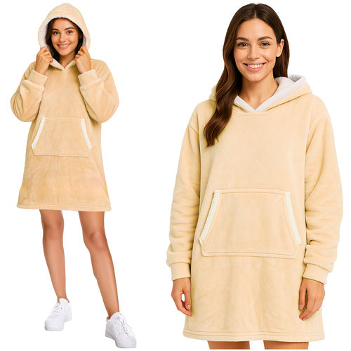 Ruhhy Oversized Blanket Hoodie - XXL - Beige - Warm & Zacht