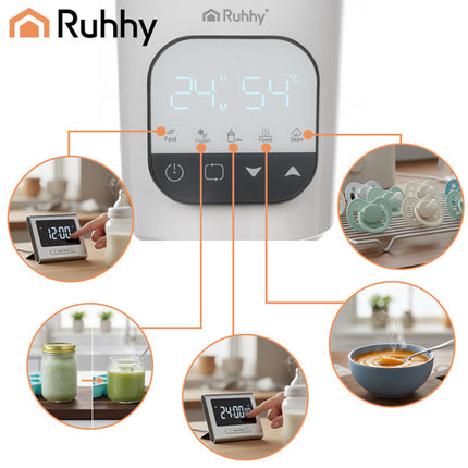 Ruhhy 5-in-1 Flessenwarmer - Sterilisator & Ontdooier - Wit