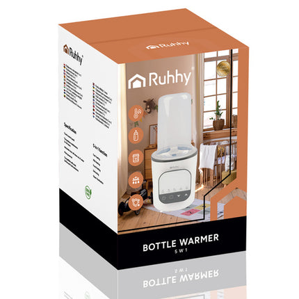 Ruhhy 5-in-1 Flessenwarmer - Sterilisator & Ontdooier - Wit