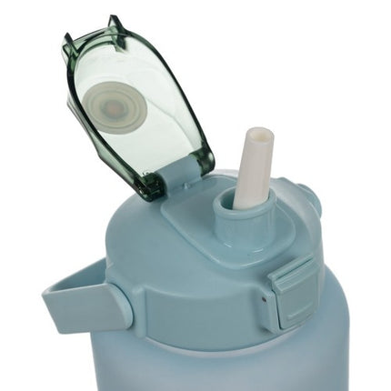 Trizand Sportbidon 2 Liter - Met Motivatie Tijdlijn - Paars/Blauw