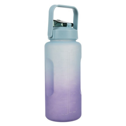 Trizand Sportbidon 2 Liter - Met Motivatie Tijdlijn - Paars/Blauw