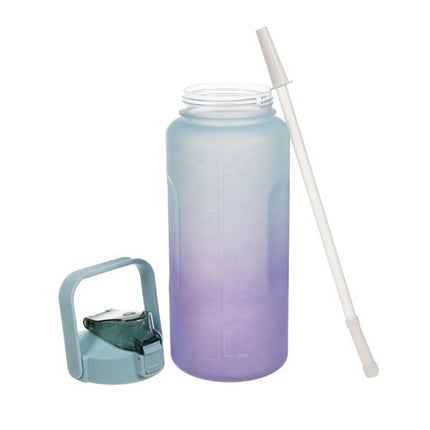 Trizand Sportbidon 2 Liter - Met Motivatie Tijdlijn - Paars/Blauw