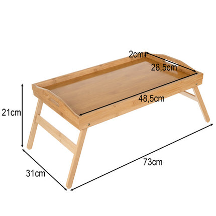 Ruhhy Opvouwbaar Ontbijttafel - Bamboe - Laptoptafel voor in Bed