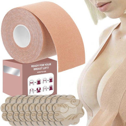 Soulima Bust Lift Tape - 5 Meter - Beige - Inclusief Tepelcovers