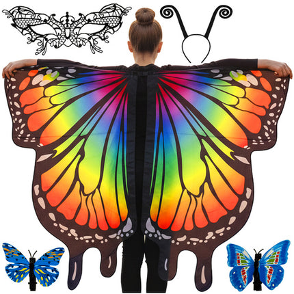 Kruzzel Vlinder Kostuumset - 5-Delig - Universele Maat - Multicolor