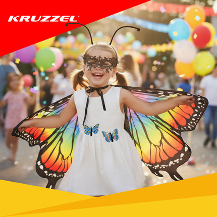 Kruzzel Vlinder Kostuumset - 5-Delig - Universele Maat - Multicolor