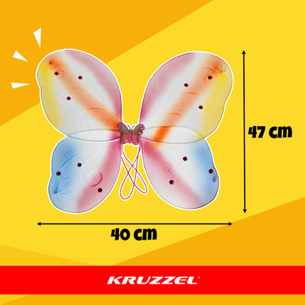 Kruzzel Vlinder Kostuumset - 6-Delig - Universele Maat - Multicolor