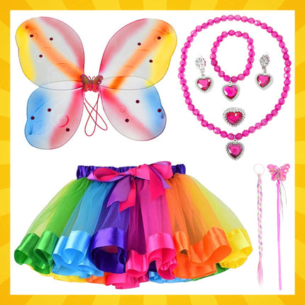Kruzzel Vlinder Kostuumset - 6-Delig - Universele Maat - Multicolor