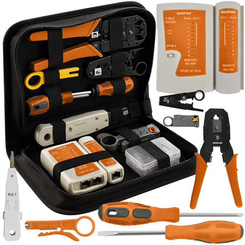 Bigstren Netwerkgereedschapset - XXL - RJ45 & RJ11 - Inclusief Kabeltester