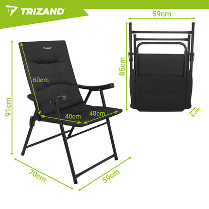Trizand Campingstoelen Set - 2 Stuks - Opvouwbaar - 59 x 70 x 91 cm