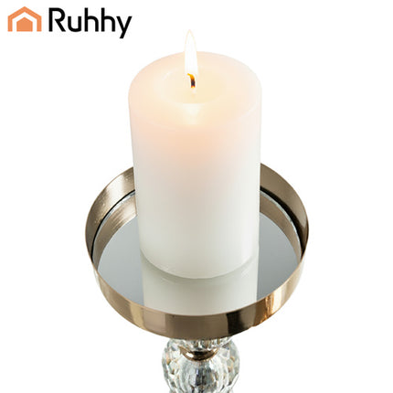 Ruhhy Kandelaar Set - 3 Stuks - Glamour Stijl - Zilver