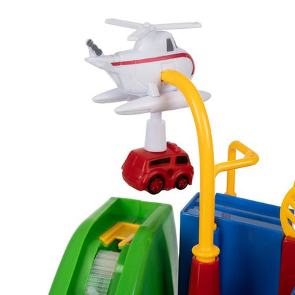 Kruzzel Auto Hindernisbaan - Met 4 Voertuigen en Helikopter