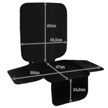 Xtrobb Autostoel Beschermmat - Eco-Leder Look - Met Organizer - Zwart