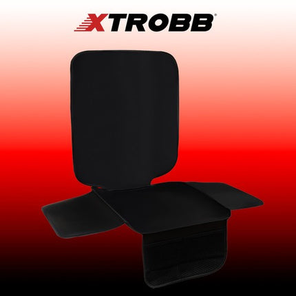 Xtrobb Autostoel Beschermmat - Eco-Leder Look - Met Organizer - Zwart