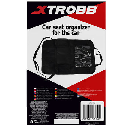 Xtrobb Autostoel Organizer - Met Tablethouder - 10 Vakken - Zwart