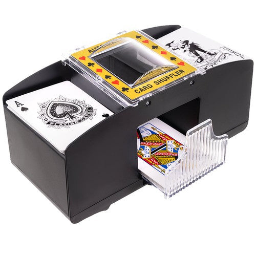 Malatec Kaartenschudmachine - Automatisch - Voor 2 Decks - Zwart