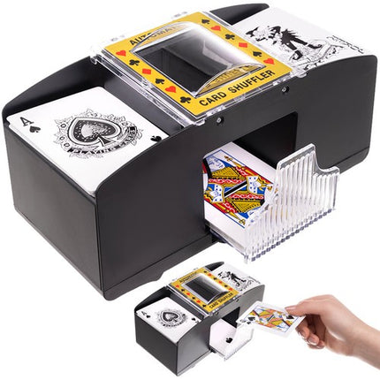Malatec Kaartenschudmachine - Automatisch - Voor 2 Decks - Zwart