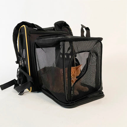 Purlov Transportrugzak met Terras - Voor Honden & Katten - Tot 7 kg - Zwart