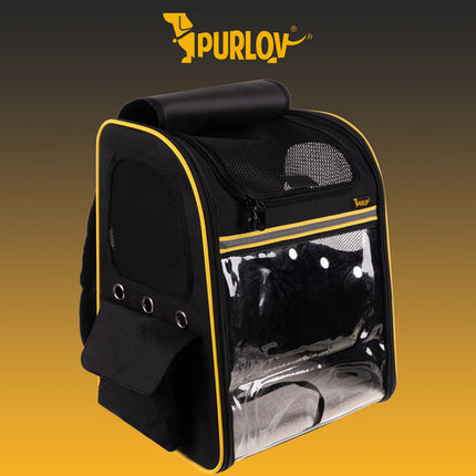 Purlov Transportrugzak met Terras - Voor Honden & Katten - Tot 7 kg - Zwart
