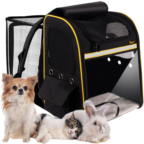 Purlov Transportrugzak met Terras - Voor Honden & Katten - Tot 7 kg - Zwart