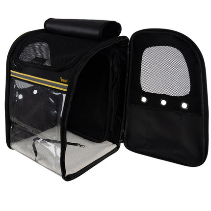 Purlov Transportrugzak met Terras - Voor Honden & Katten - Tot 7 kg - Zwart