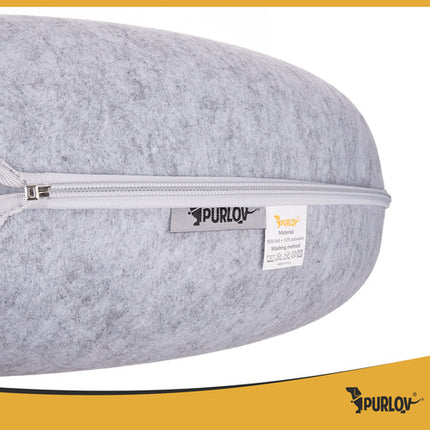Purlov Donut Kattenmand - Vilt Tunnelbed - 51 x 20 cm - Grijs